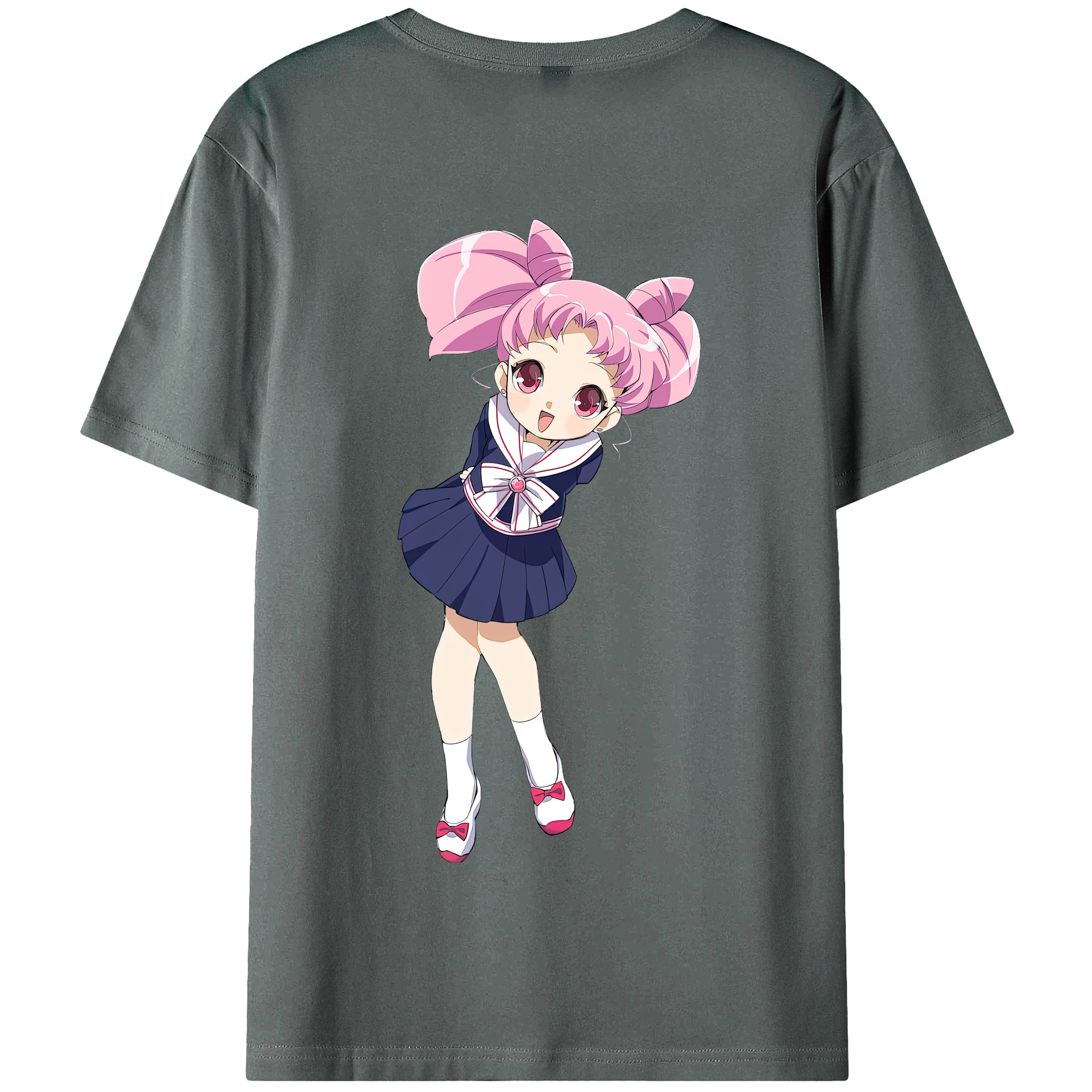 （画像用） 美少女戦士セーラームーン ちびうさ Sailor Moon Chibiusa Tsukino Usagi Small Lady Serenity 綿100％半袖Tシャツ（背面プリント）